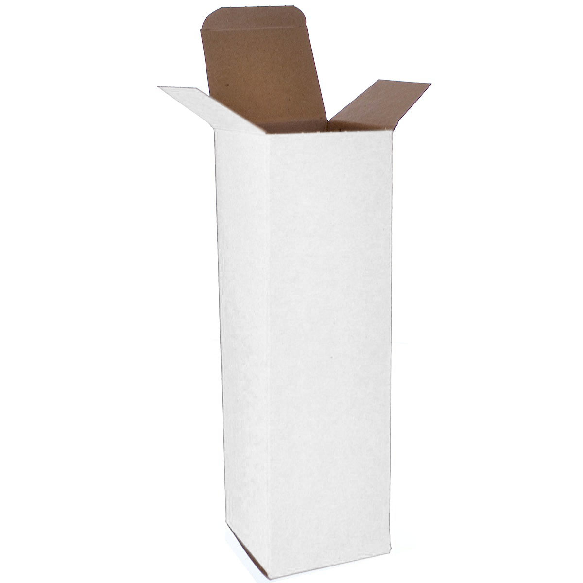 Case of 250 White 3x3x10 24pt Single-piece Folding Chipboard Cartons