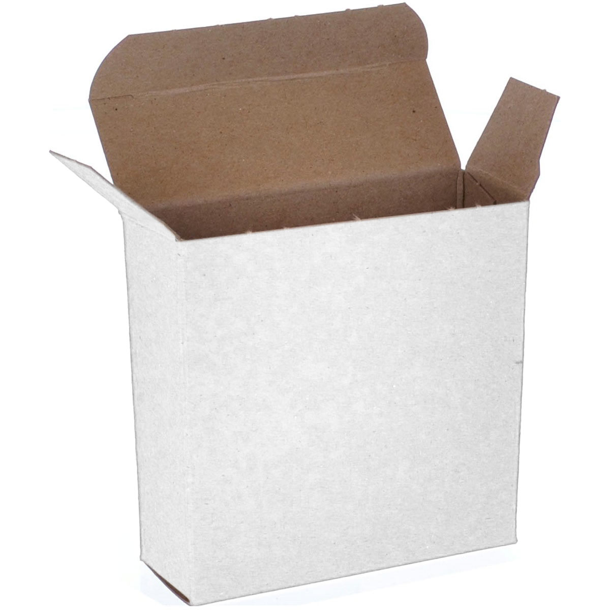 White 3.5 x 1.25 x 3.5 Inches, 24pt, Single - piece Chipboard Folding Carton Packed in Cases of 1000 for Storage and Shipping