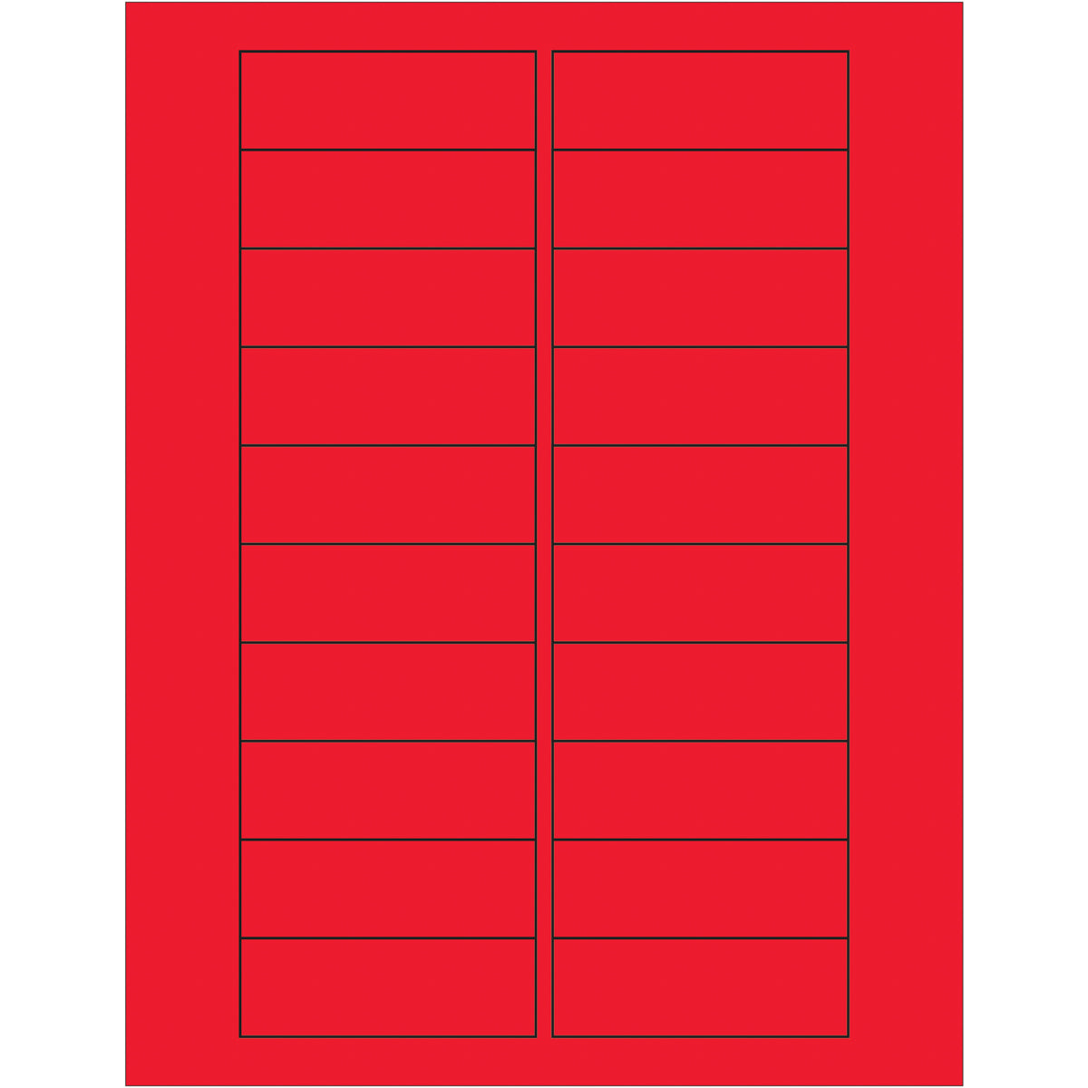 Pack of 3 Fluorescent Red Rectangle Laser Labels, 2000 Labels per Case for Laser and Inkjet Printers