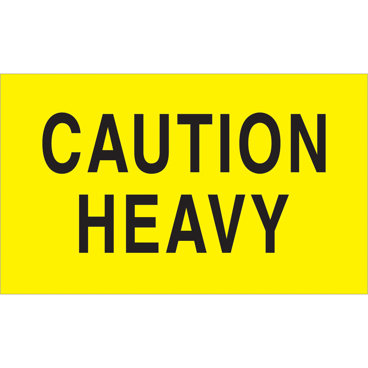 500-Piece Roll of 3 x 5 Fluorescent Yellow Caution Heavy Duty Pressure - Sensitive Labels