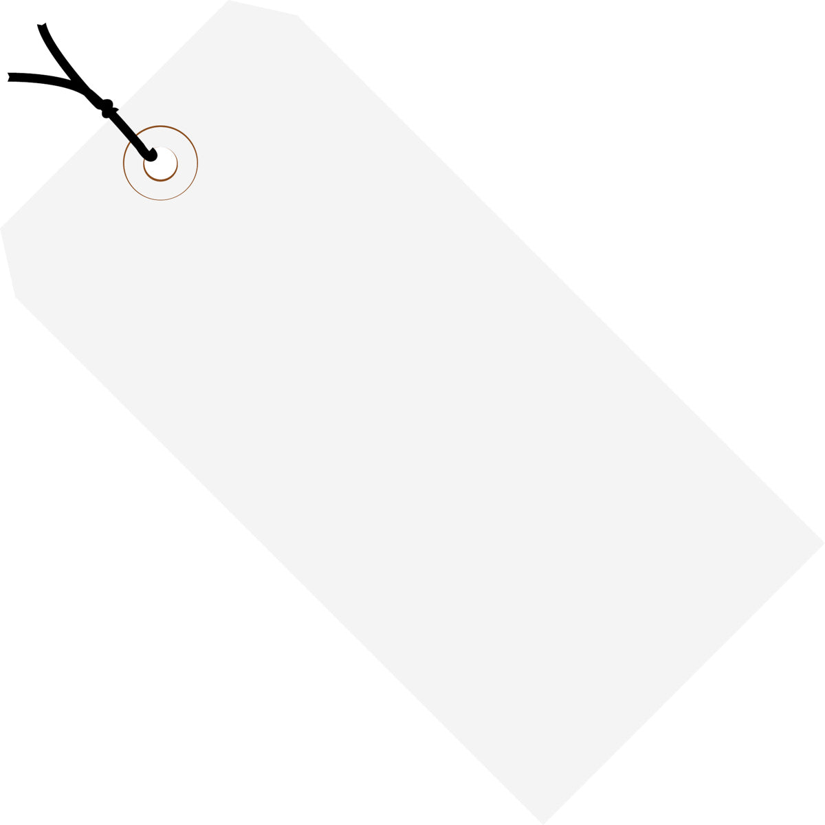 1000/Case of Pre-Strung White Shipping Tags with 4-3/4 x 2-3/8 Dimensions and 13 Point Thick Board