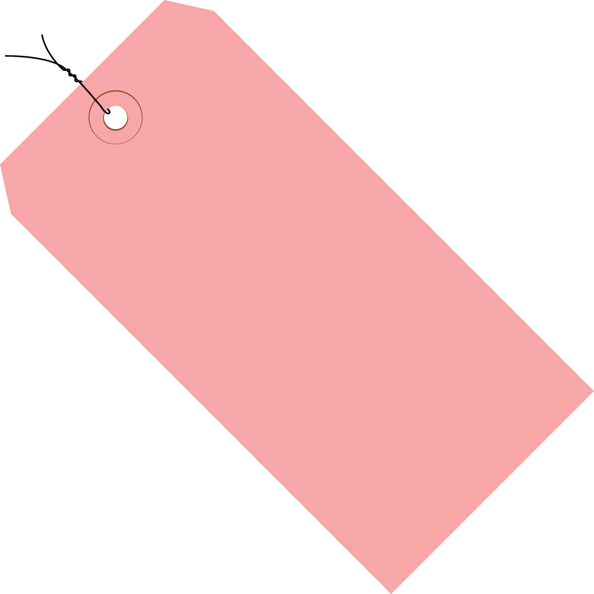 1000/Case 4-1/4 x 2-1/8 Pre-Wired Thick Pink Tags (13 Point Board)