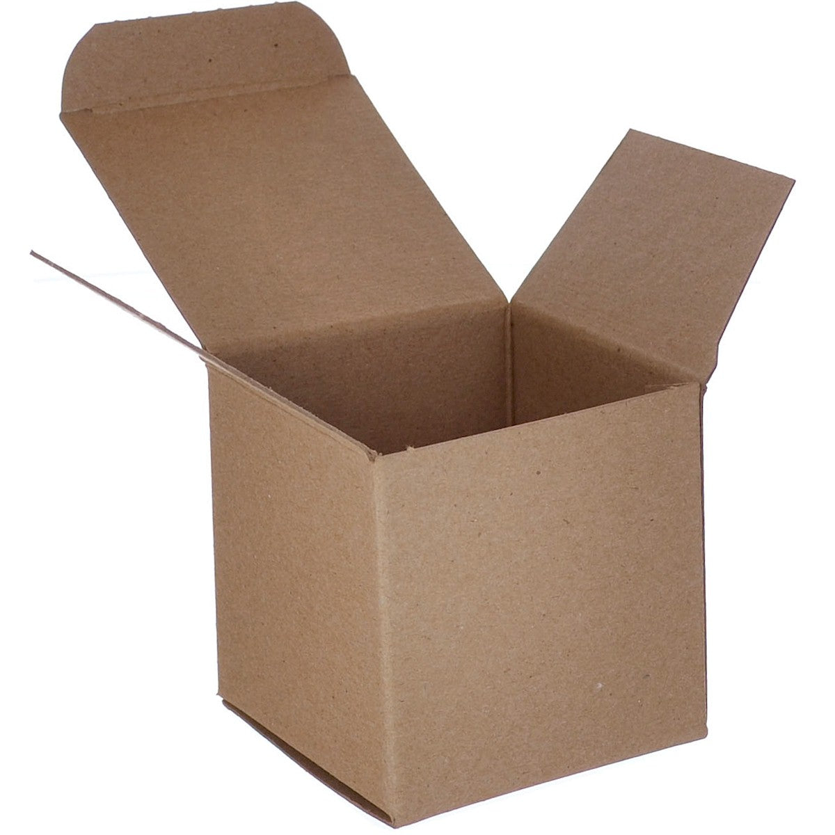 250-Piece Case of 3x3x3 Brown 24pt Single-Piece Chipboard Folding Cartons