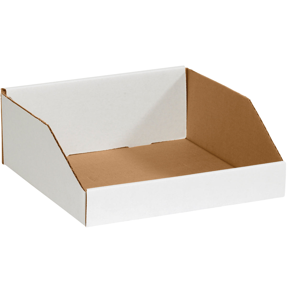 50-Pack 12 x 12 x 4.5 White Open-Top Corrugated Storage Bin Boxes