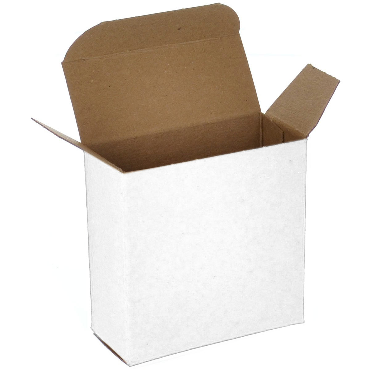 Case of 1000 White 24pt Chipboard 3x1 5/16x3 Folding Cartons