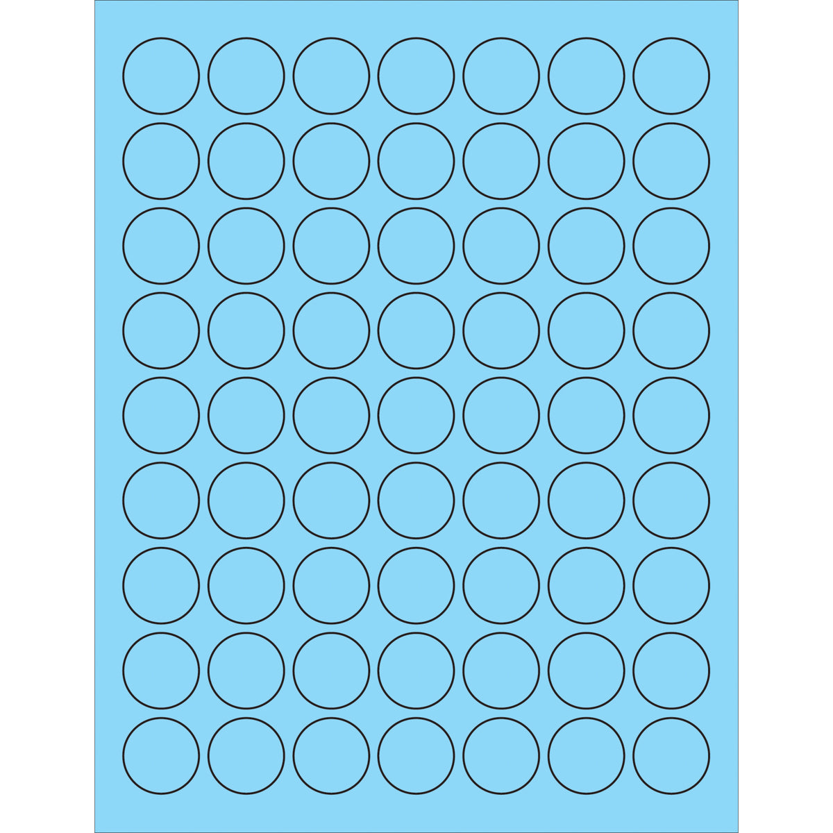 6300 Fluorescent Pastel Blue Circle Laser Labels per Case, Compatible with Printers