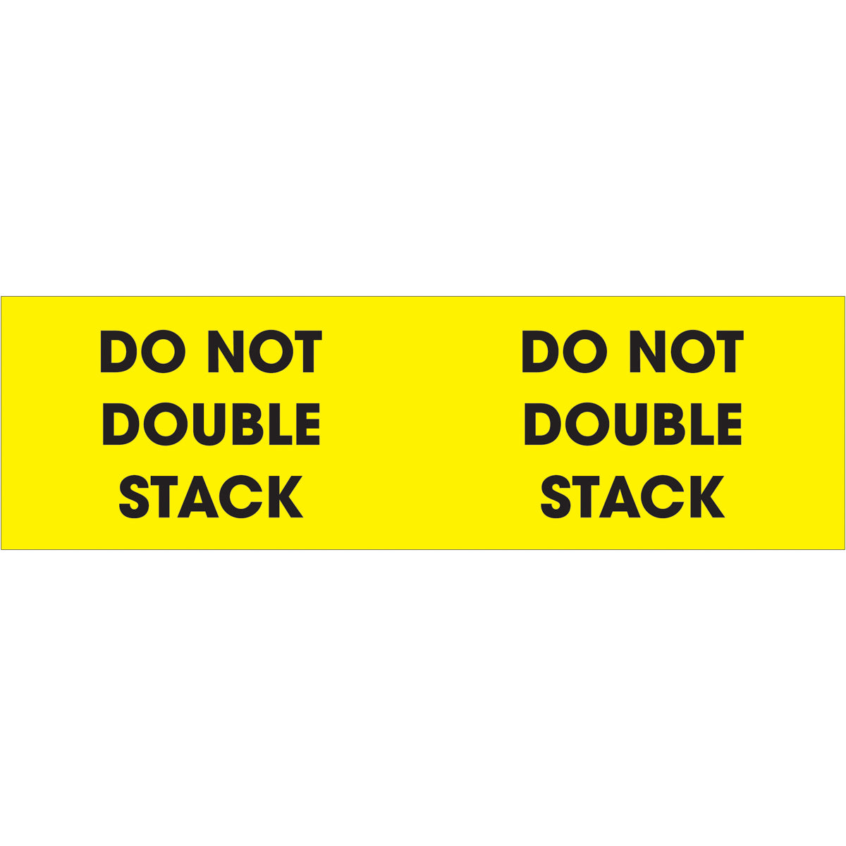500/Roll Fluorescent Yellow 'Do Not Double Stack' 3 x 10 Labels