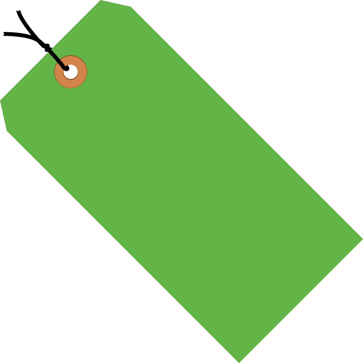 Fluorescent Green 13 Pt. Shipping Tags Measuring 3 3/4 x 1 7/8 - Pre-Strung with 1000 Pieces per Case
