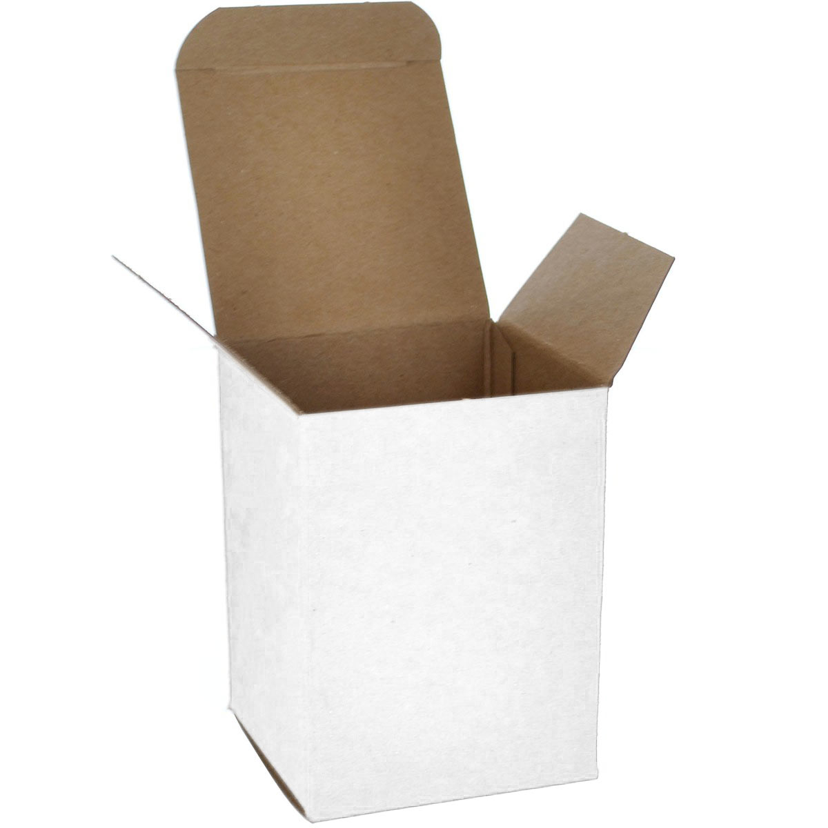 250/Case 3x3x4 White 24pt Single-piece Foldable Chipboard Cartons