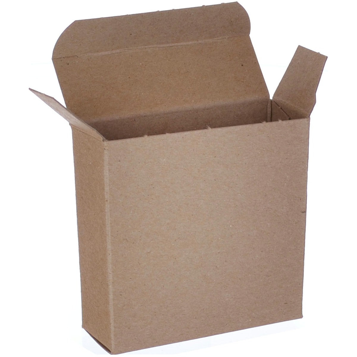 1000/Case 3.5 x 1.25 x 3.5 Brown 24pt Single-piece Chipboard Folding Carton