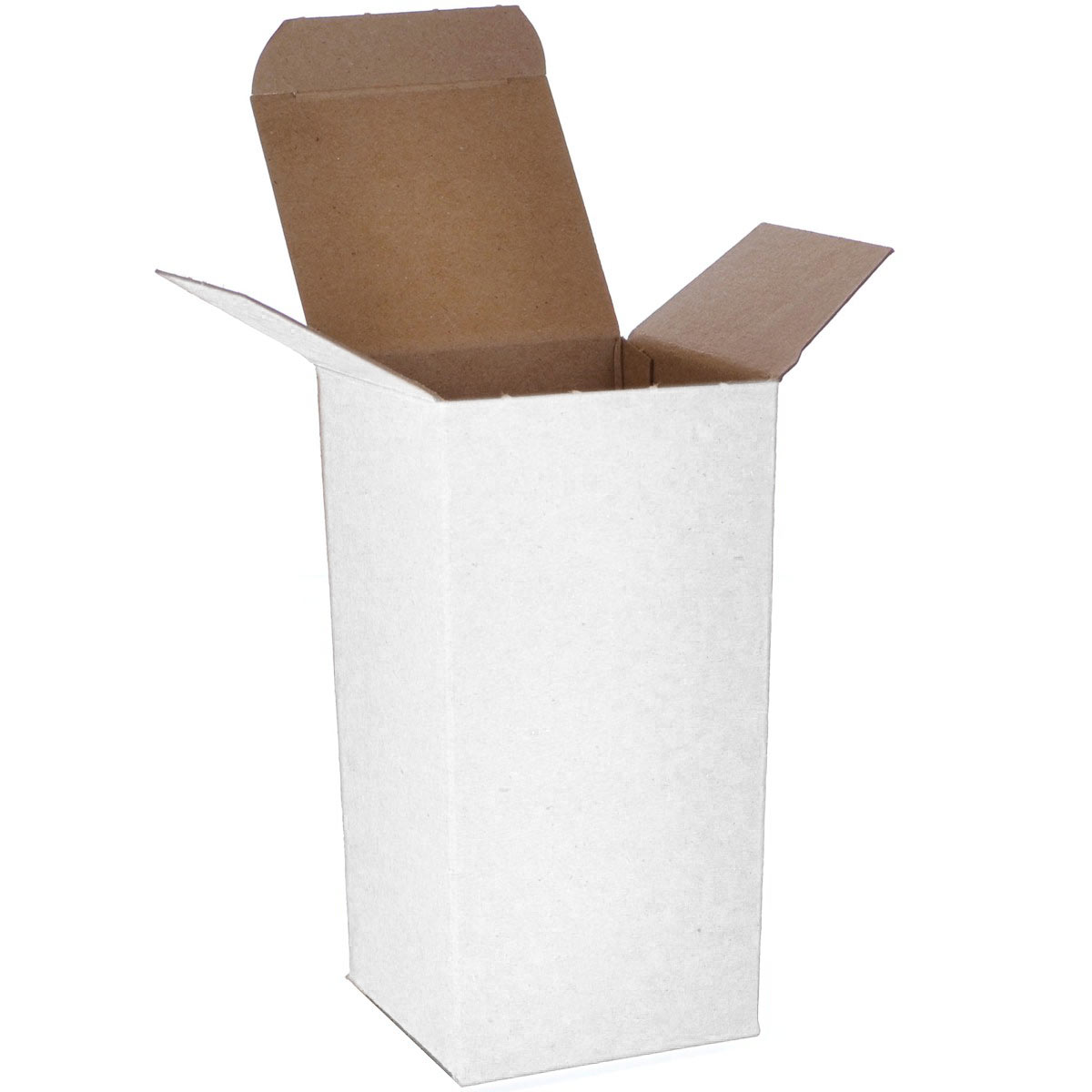 250/Case White 24pt 3x3x6 One - piece Chipboard Folding Cartons