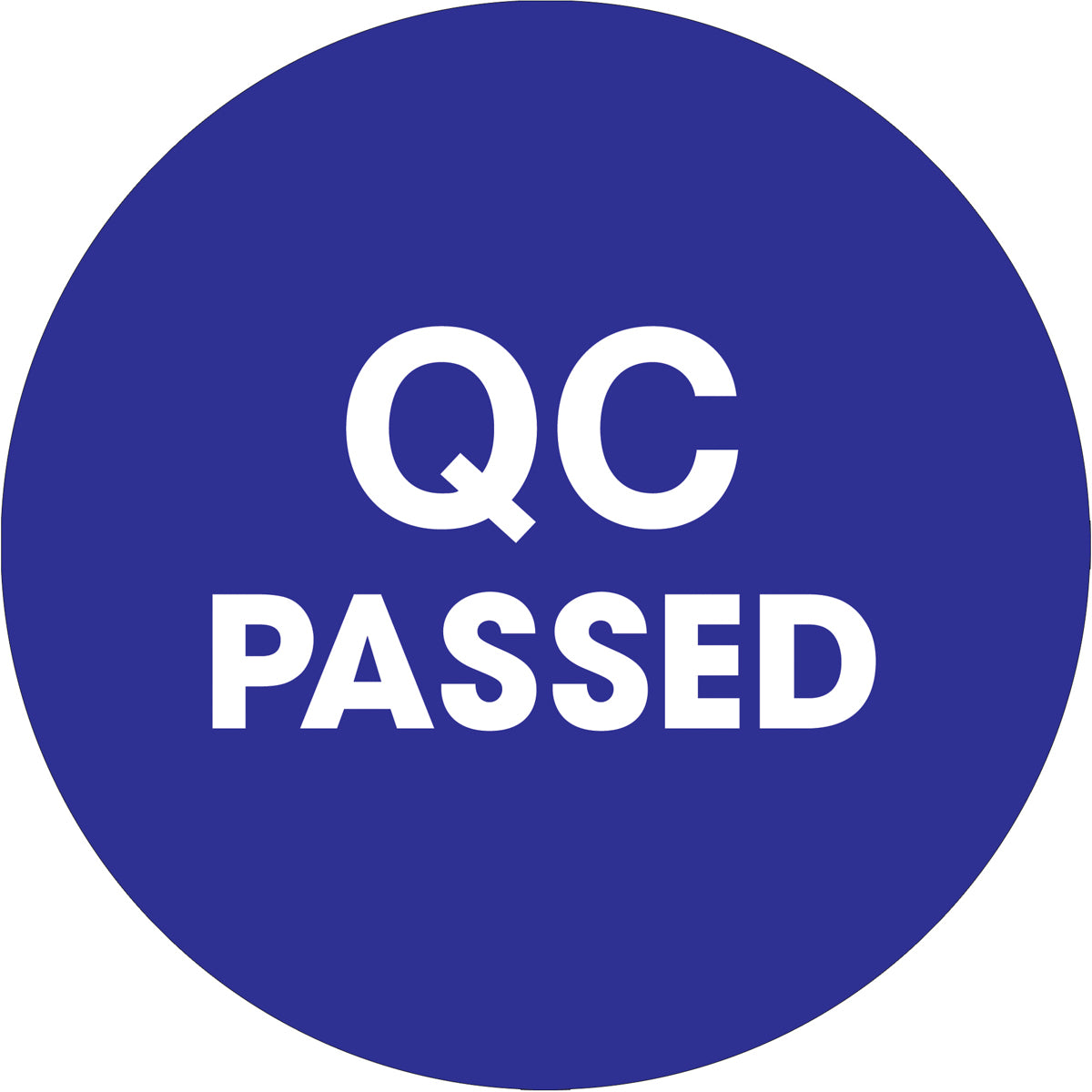 500-Piece Roll of Quality-Controlled Blue Pressure-Sensitive Labels in a Circular Shape