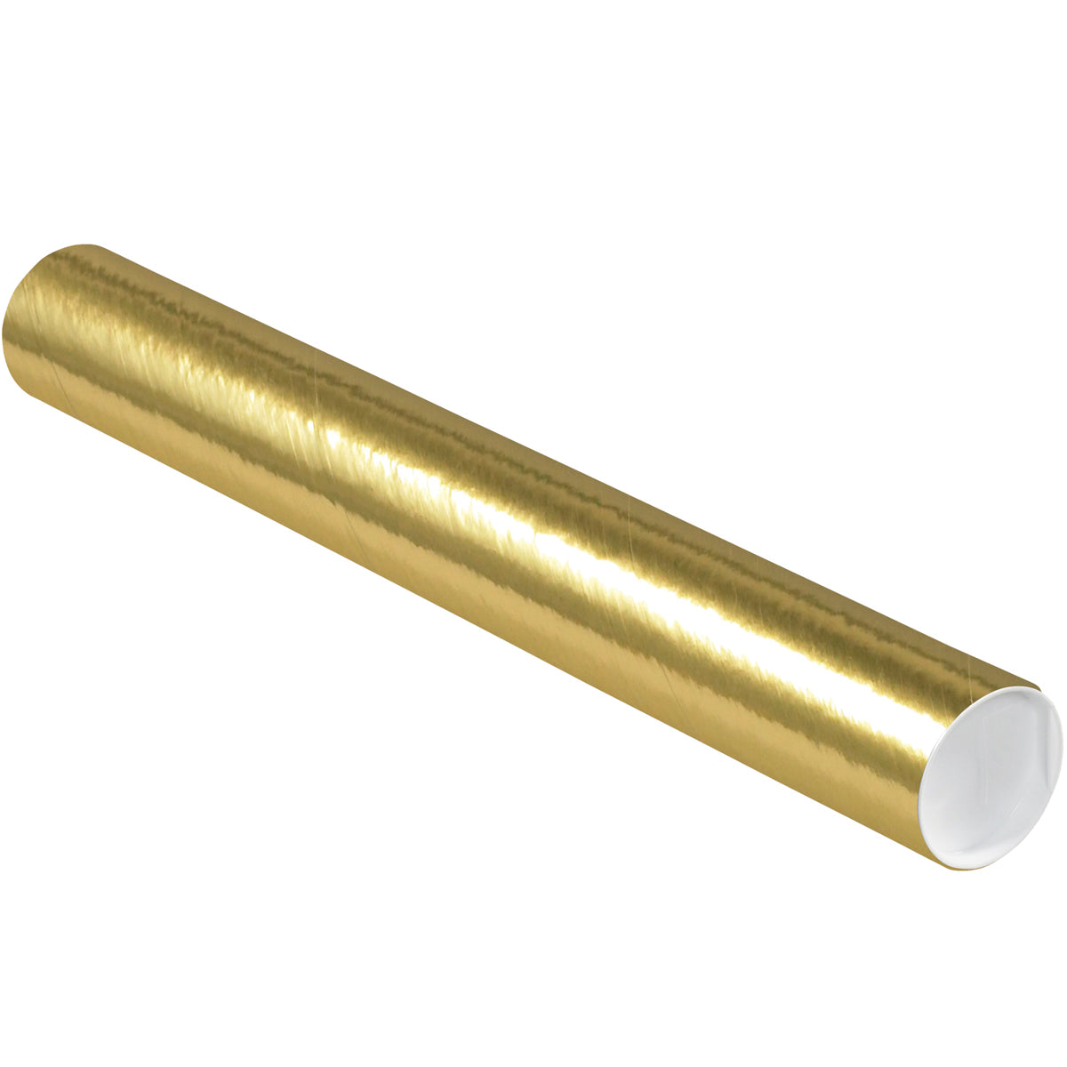 Set of 3 Durable 24 - inch Gold Mailing Tubes with End Caps, 0.070 Gauge, 24 per Case