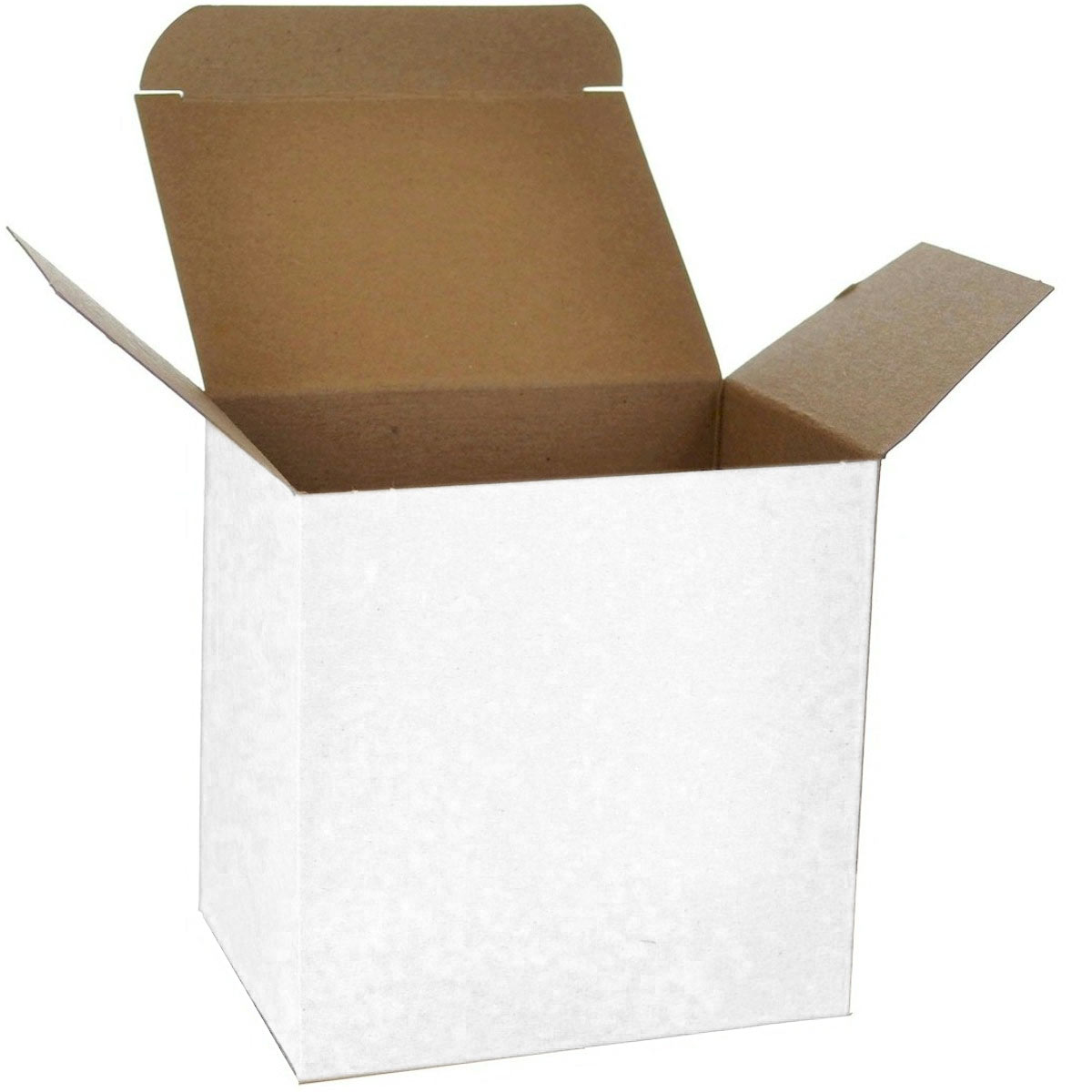 500-Piece Case of 3 x 2 x 3 Inch White 24-Point Single-Piece Chipboard Folding Cartons for Packaging