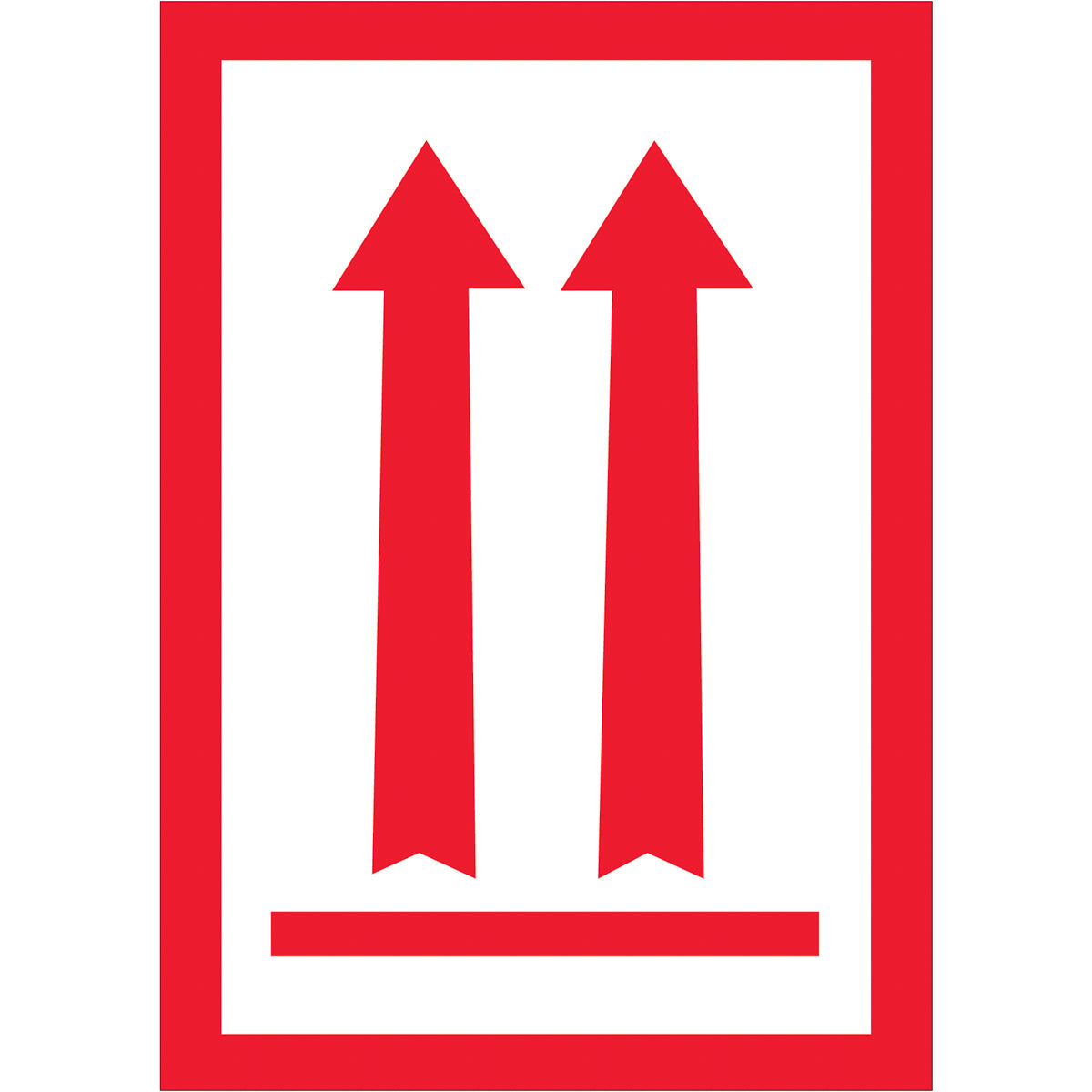Roll of 500 Pressure - Sensitive Arrow Labels in 3 x 5 Size with Two Red Arrows Over Red Bar