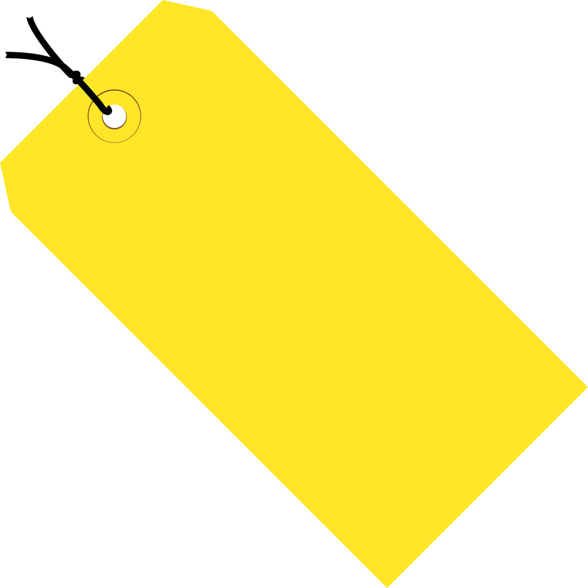 1000-Piece Case of 4-1/4 x 2-1/8 Pre-Strung Yellow Shipping Tags with 13-Point Thick Board