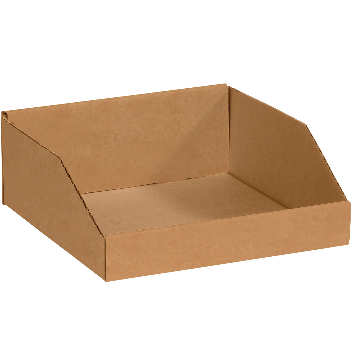 50-Pack 12x12x4.5 Kraft Open-Top Sturdy Corrugated Storage Boxes
