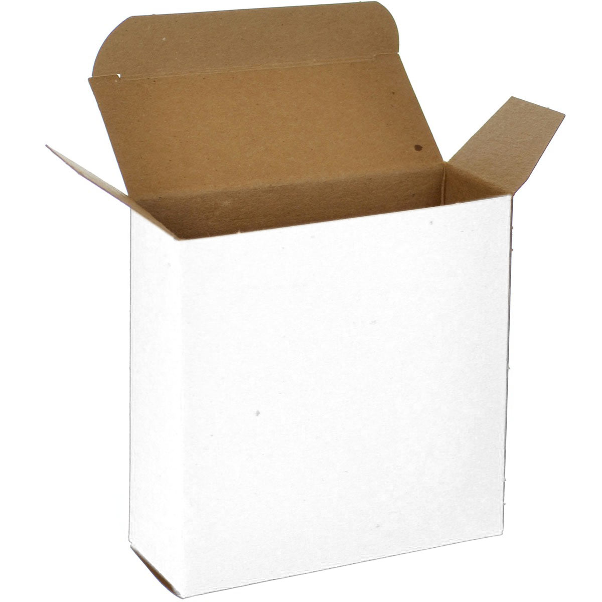 Case of 500 White 4 x 1 5/8 x 4 24pt One - piece Chipboard Folding Cartons