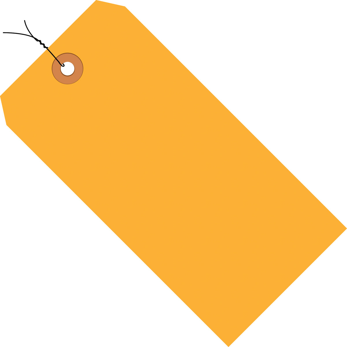 Fluorescent Orange Shipping Tags - 4 1/4 x 2 1/8 Size, 13 Pt Thickness, Pre - Wired, Pack of 1000 per Case