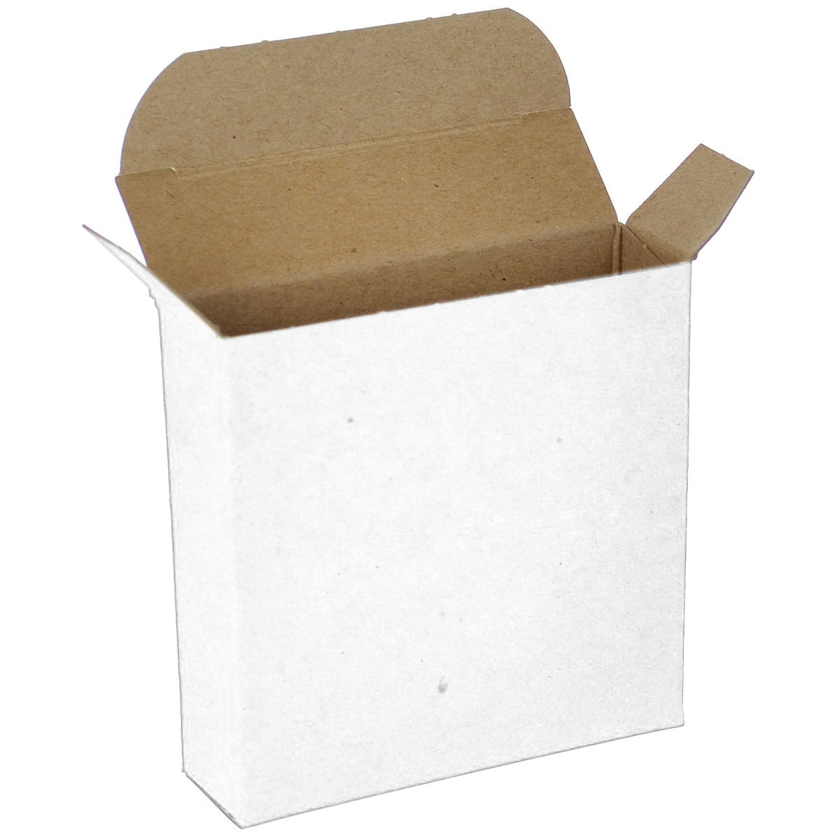 Case of 1000 White 3 x 7/8 x 3 Inch 24pt Single - Piece Chipboard Folding Cartons for Packaging