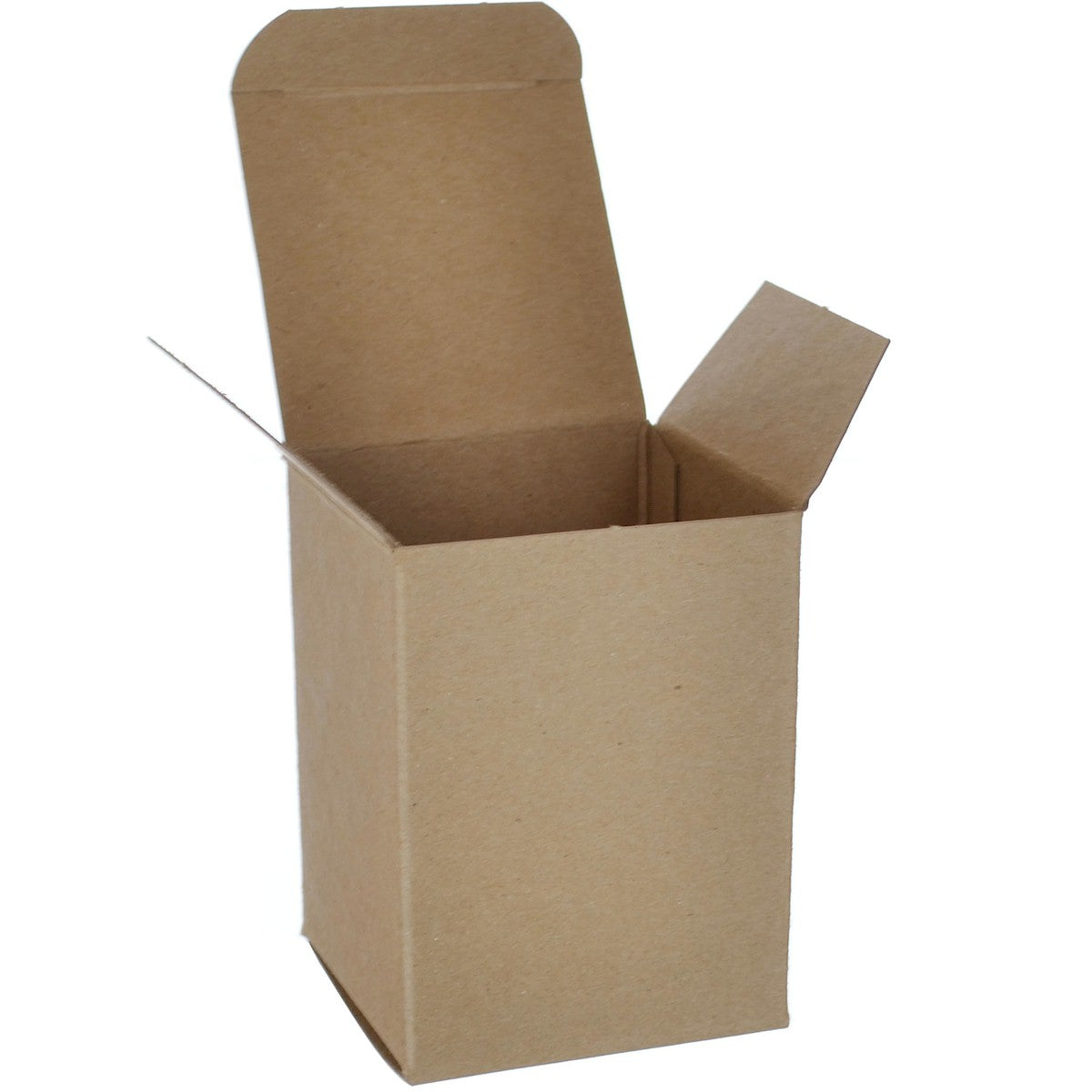 250-Piece Case of 3 x 3 x 4 Inch Brown 24-Point Single-Piece Chipboard Folding Cartons for Packaging