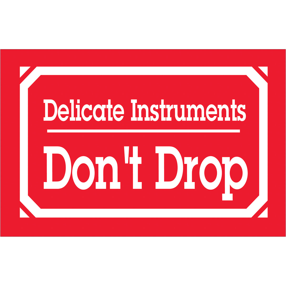500/Roll of 3 x 5 Delicate Instruments Caution - No Dropping Labels