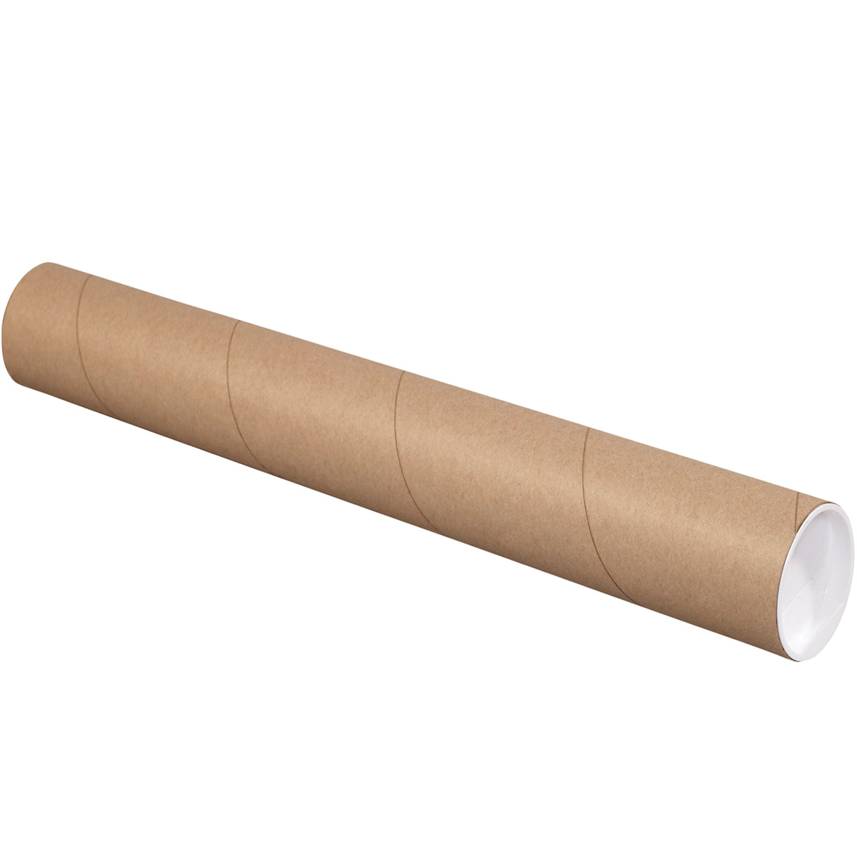 Set of 3 Durable 24-Inch Brown Mailing Tubes with End Caps, 0.070 Gauge, Packed 24 per Case