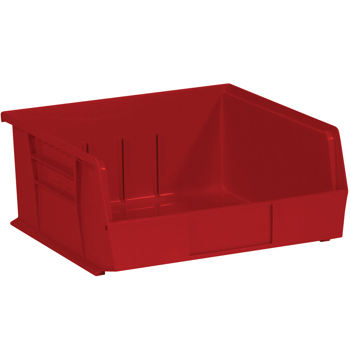 Red Plastic Storage Bin Boxes - 11 x 10 7/8 x 5 inches, Pack of 6