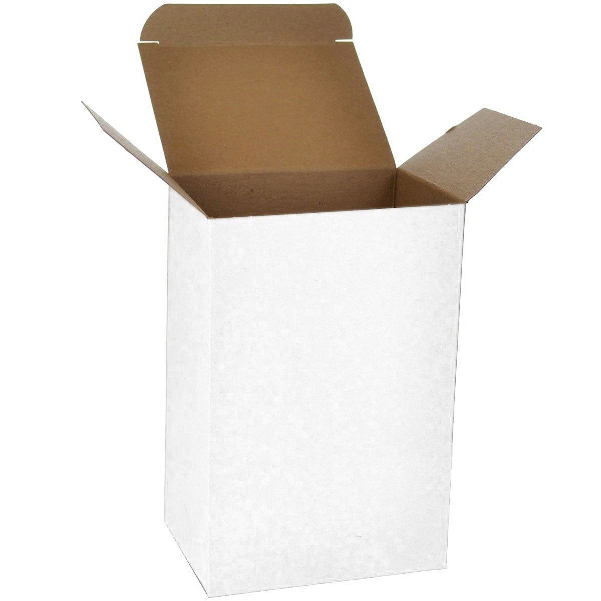 Case of 500 White 24pt Chipboard Folding Cartons, Dimensions: 3 x 2 x 5 inches, Single - piece Design