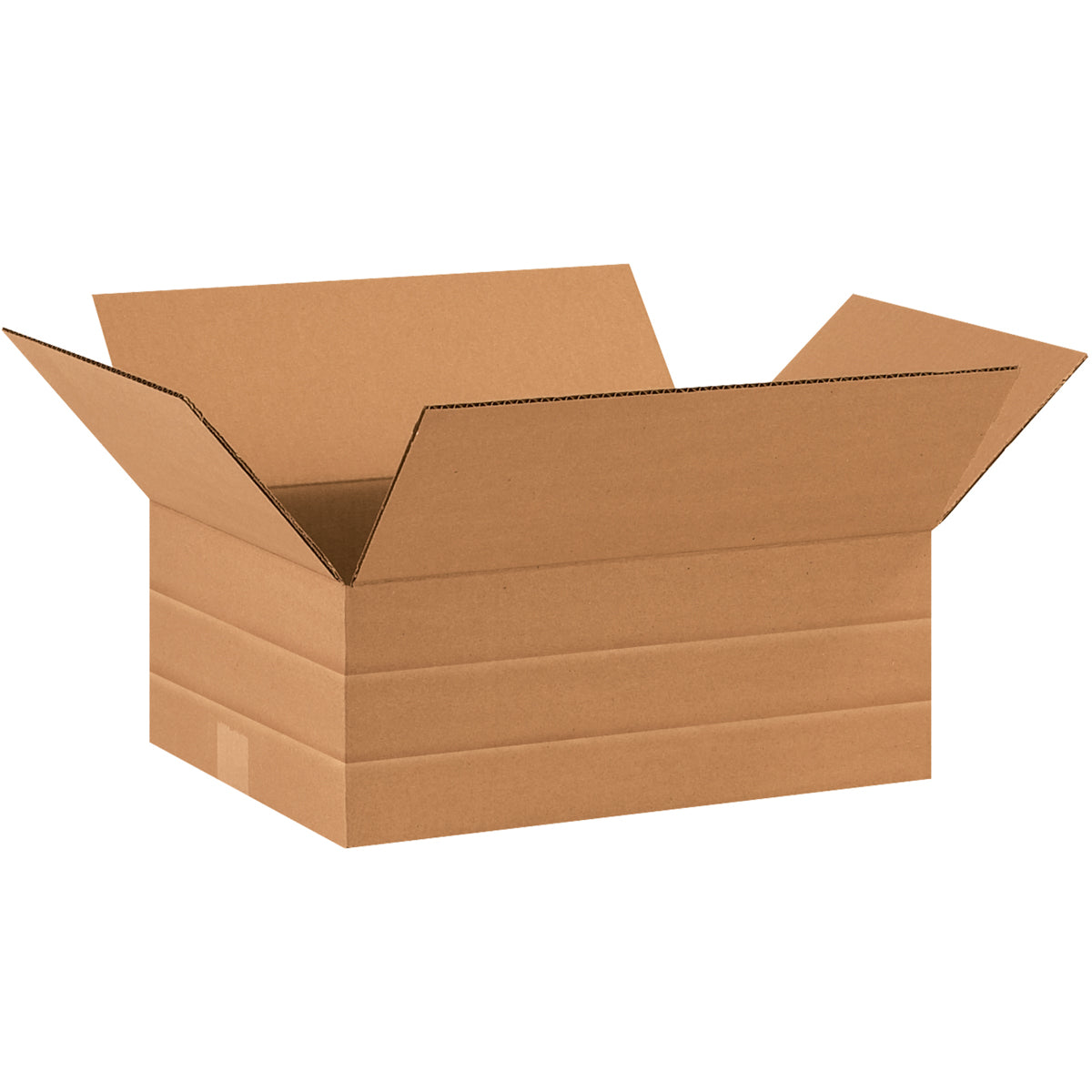 Bundle of 25 Multi - Depth Corrugated Shipping Boxes with Dimensions 15 x 12 x 10